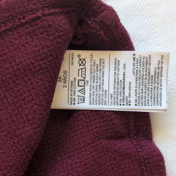 old navy 2-pack thermal waffle knit cotton long sleeve shirt bundle 24m baby - Picture 6 of 7